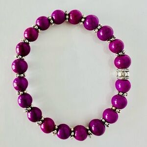 Elegant Howlite Purple Beaded Bracelet